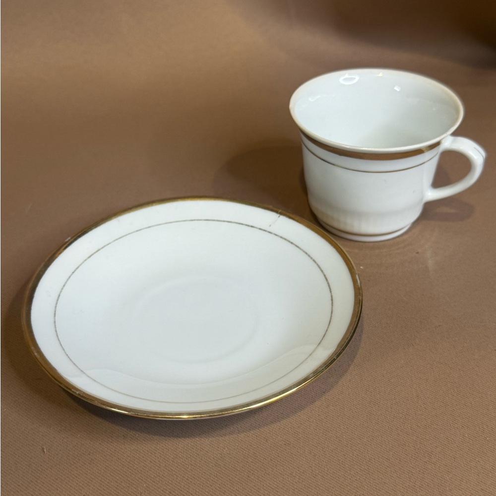 Demitasse Cup & Saucer Gold Trim - Espresso Cup - Small Cup - Picture 2 of 6